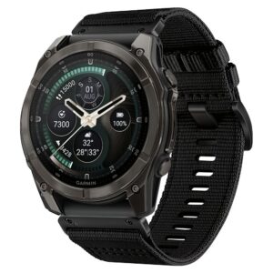 Dirželis Tech-Protect Nylon Classic Garmin Fenix 5X / 5X Plus / 6X / 6X Pro / 7X / 8 / 8 Pro / 9 / 9 Pro (47 mm), juodas