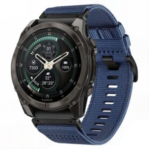 Dirželis Tech-Protect Nylon Classic Garmin Fenix 5X / 5X Plus / 6X / 6X Pro / 7X / 8 / 8 Pro / 9 / 9 Pro (47 mm), tamsiai mėlynas (Midnight Navy)