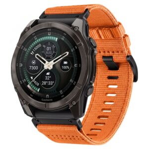 Dirželis Tech-Protect Nylon Classic Garmin Fenix 5X / 5X Plus / 6X / 6X Pro / 7X / 8 / 8 Pro / 9 / 9 Pro (47 mm), oranžinis (Signal Orange)