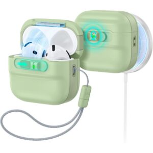 Dėklas ESR Pulse HaloLock MagSafe Apple AirPods 4 / 5, šviesiai žalias