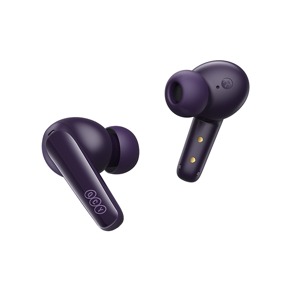 QCY T13X ausies viduje nuotolinės žarnos su ENC IPX5 Bluetooth 5.3 - violetinė