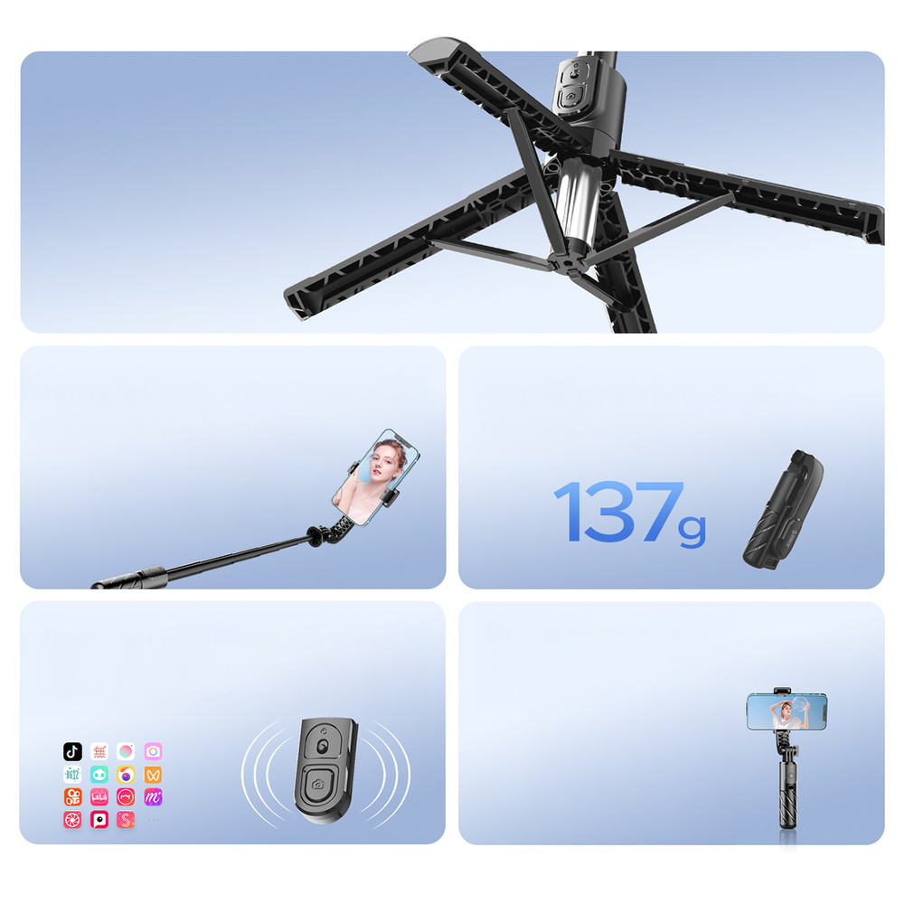 Selfie lazda Orico SPV100 mini trikojis Bluetooth 360 laipsnių rotacija - juoda