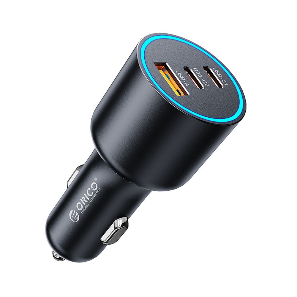 Orico HyperDrive 165W USB-A + 2x USB-C automobilio įkroviklis - juodas