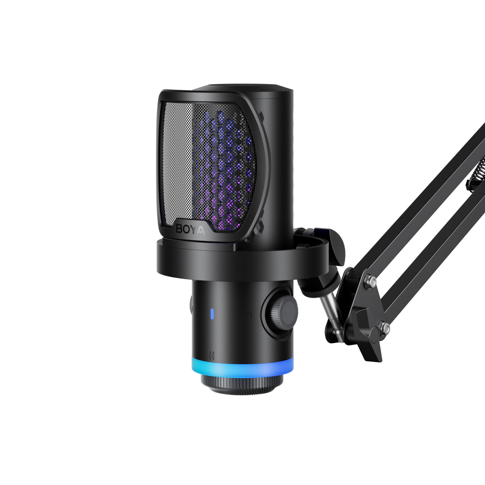 BOYA CastMic G40B laidinis žaidimų mikrofonas su ranka, USB-C - juodas