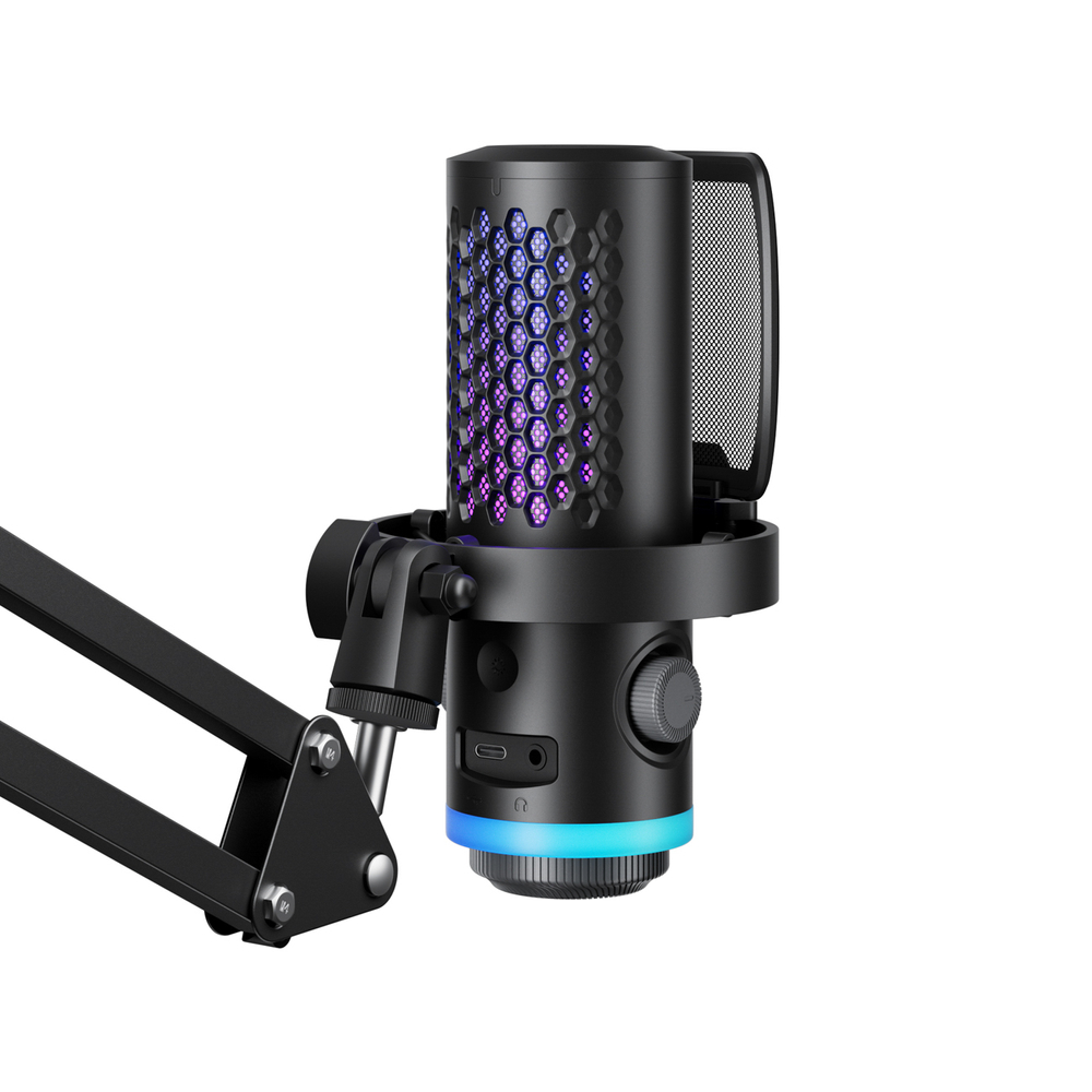BOYA CastMic G40B laidinis žaidimų mikrofonas su ranka, USB-C - juodas