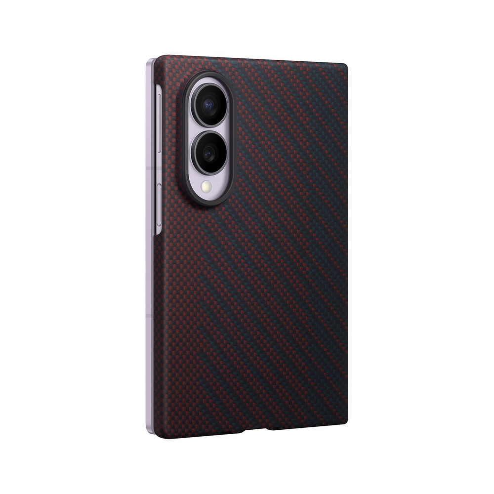 Samsung Carbon Magnet Case dėklas Samsung Galaxy Z Fold 8, suderinamas su MagSafe + 2 anti-atspindžio plėvelės - raudonas