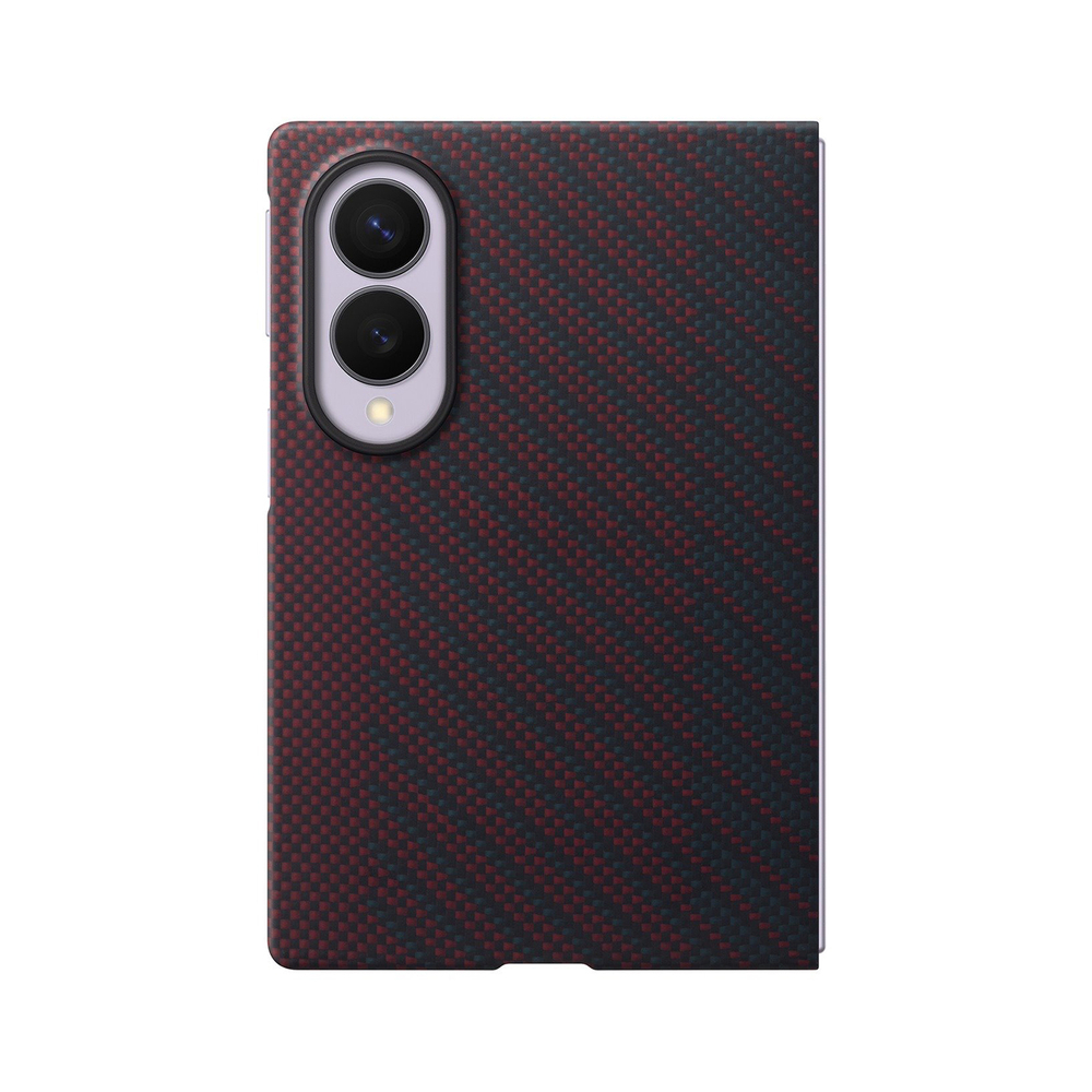 Samsung Carbon Magnet Case dėklas Samsung Galaxy Z Fold 8, suderinamas su MagSafe + 2 anti-atspindžio plėvelės - raudonas