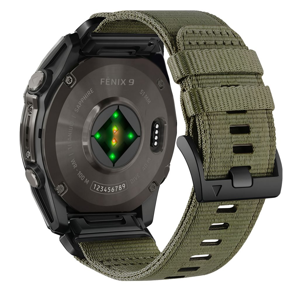 Dirželis Tech-Protect Nylon Classic Garmin Fenix 5X / 5X Plus / 6X / 6X Pro / 7X / 8 / 8 Pro / 9 / 9 Pro (47 mm), žalias (Military Green)