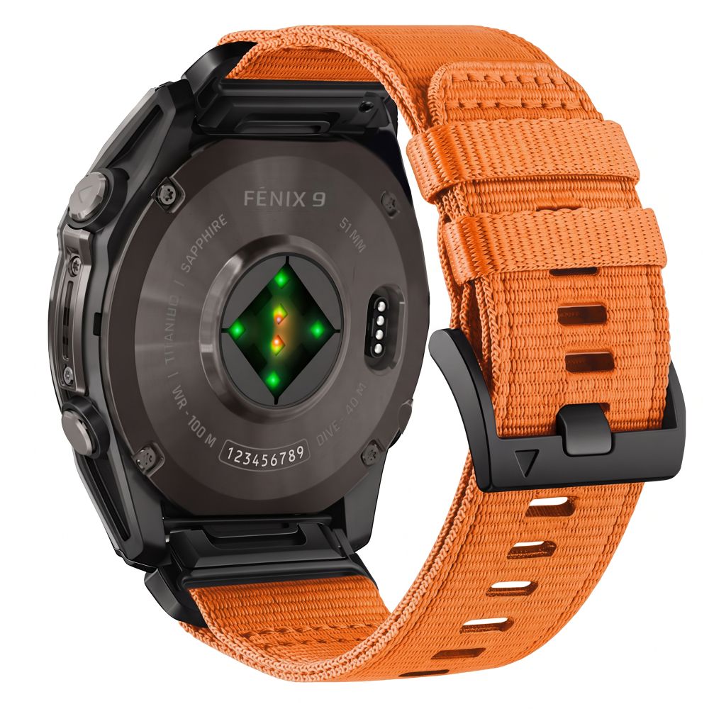 Dirželis Tech-Protect Nylon Classic Garmin Fenix 5X / 5X Plus / 6X / 6X Pro / 7X / 8 / 8 Pro / 9 / 9 Pro (47 mm), oranžinis (Signal Orange)