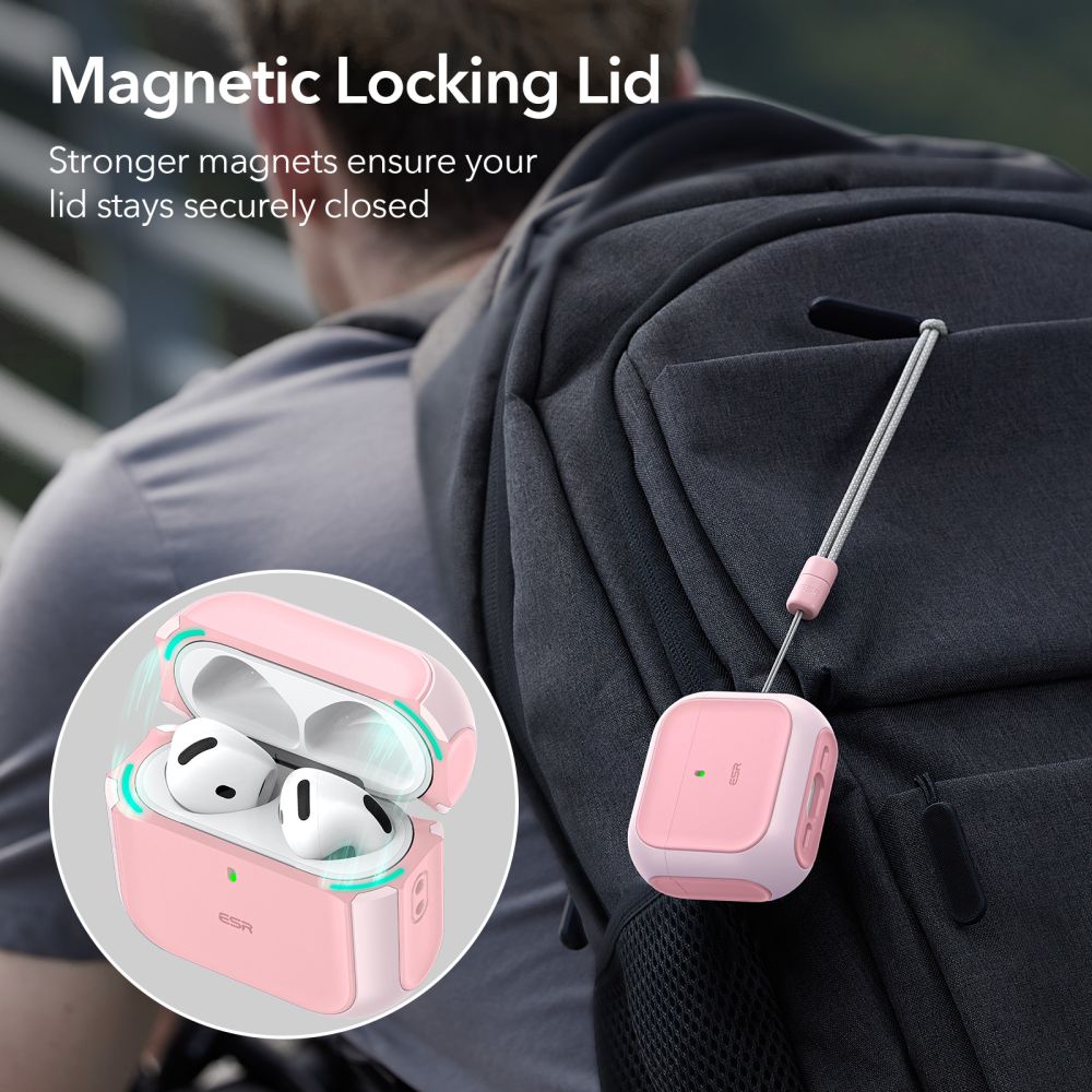 Dėklas ESR Orbit HaloLock MagSafe Apple AirPods 4 / 5, rožinis