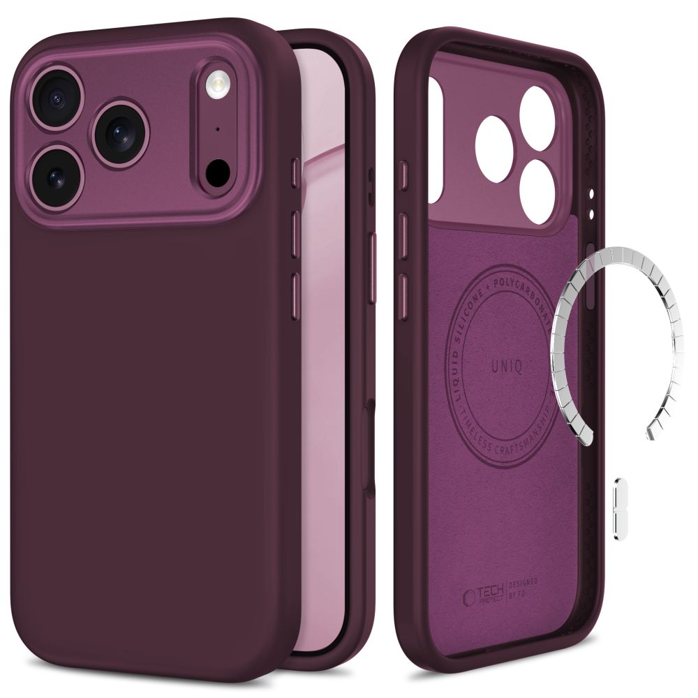 Dėklas Tech-Protect Uniq MagSafe CC iPhone 17 Pro Max / 18 Pro Max, bordo