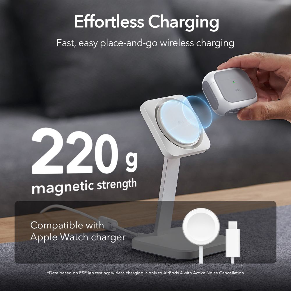 Dėklas ESR Orbit HaloLock MagSafe Apple AirPods 4 / 5, baltas