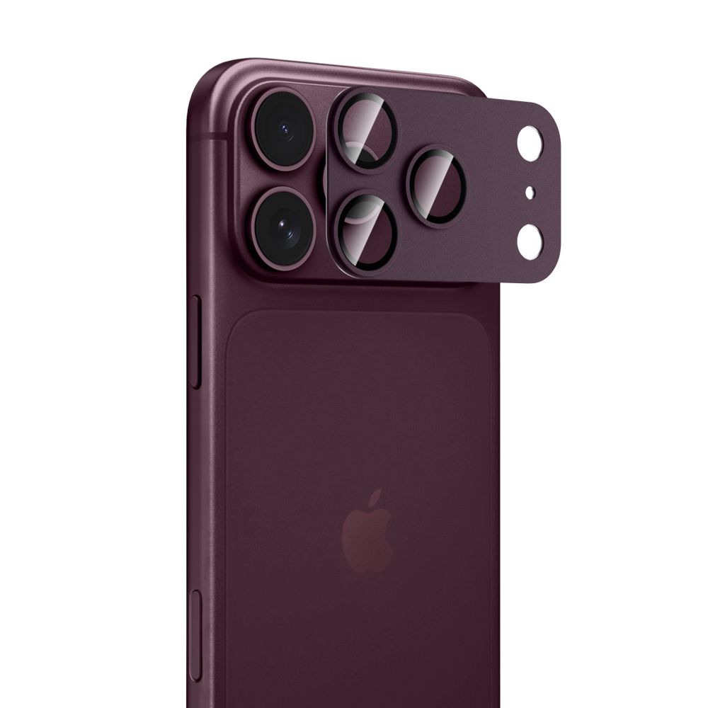 Kameros apsauginis stiklas Tech-Protect Camfull Fit+ iPhone 18 Pro, bordo