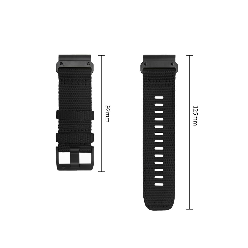 Dirželis Tech-Protect Nylon Classic Garmin Fenix 5X / 5X Plus / 6X / 6X Pro / 7X / 8 / 8 Pro / 9 / 9 Pro (47 mm), juodas